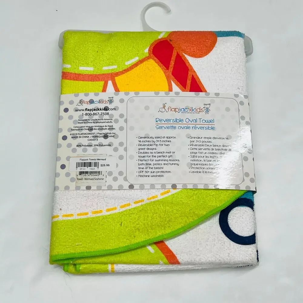 NWT Flap Jack Kids OS Oval Towel (Reversible)